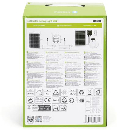 Aigostar - LED Oświetlenie solarne 2xLED/35W/12V 6000 mAh 6500K śr. 16,8 cm + pilot zdalnego sterowania