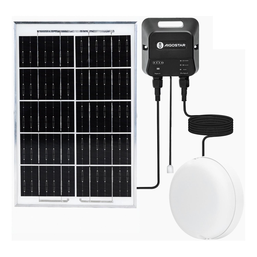 Aigostar - LED Oświetlenie solarne LED/70W/12V 6000 mAh 6500K śr. 20,5 cm + pilot zdalnego sterowania