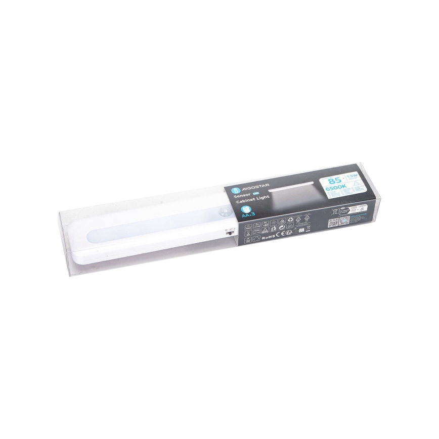 Aigostar - LED Oświetlenie szafy z czujnikiem ruchu LED/1,5W/3xAA 6500K