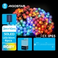 Aigostar - LED Ozdobny łańcuch solarny  50xLED/8 funkcji 12m IP65 wielobarwny