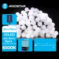 Aigostar - LED Ozdobny łańcuch solarny 50xLED/8 funkcji 12m IP65 zimny biały