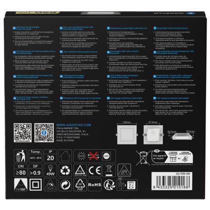 Aigostar - LED Panel sufitowy LED/6W/230V 4000K 12x12 cm biały
