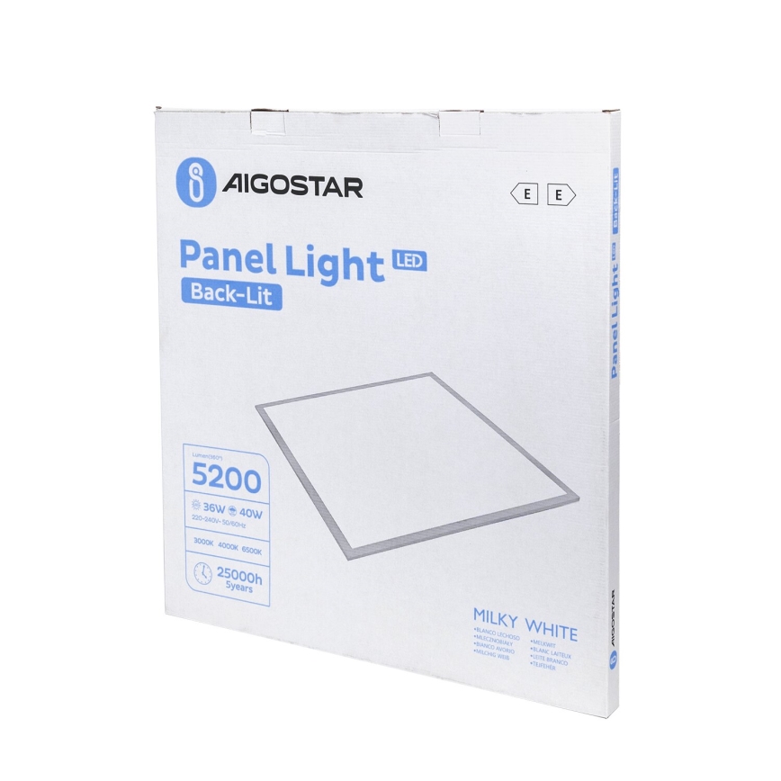 Aigostar - LED Panel wpuszczany LED/40W/230V 3000K/4000K/6500K 60x60cm biały
