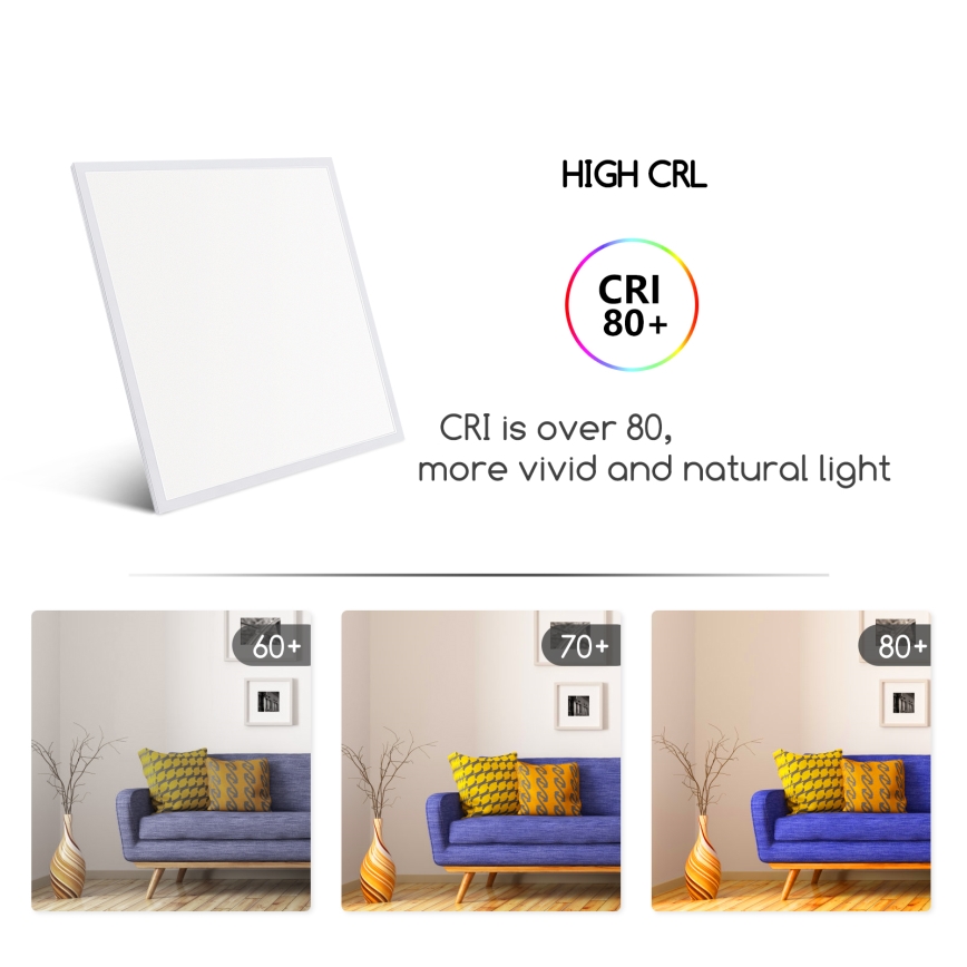 Aigostar - LED Panel wpuszczany LED/40W/230V 3000K/4000K/6500K 60x60cm biały