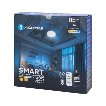 Aigostar - LED Ściemnialny plafon łazienkowy MESH Smart LED/12W/230V 3000-6500K IP44 + pilot zdalnego sterowania