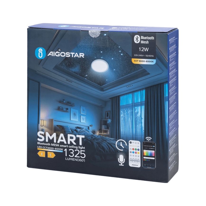Aigostar - LED Ściemnialny plafon łazienkowy MESH Smart LED/12W/230V 3000-6500K IP44 + pilot zdalnego sterowania