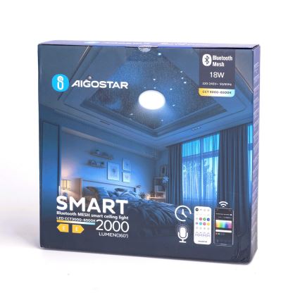 Aigostar - LED Ściemnialny plafon łazienkowy MESH Smart LED/18W/230V 3000-65000K IP44 + pilot zdalnego sterowania