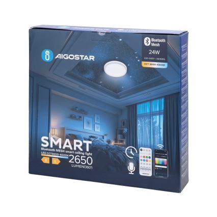 Aigostar - LED Ściemnialny plafon łazienkowy MESH Smart LED/24W/230V 3000-6500K IP44 + pilot zdalnego sterowania