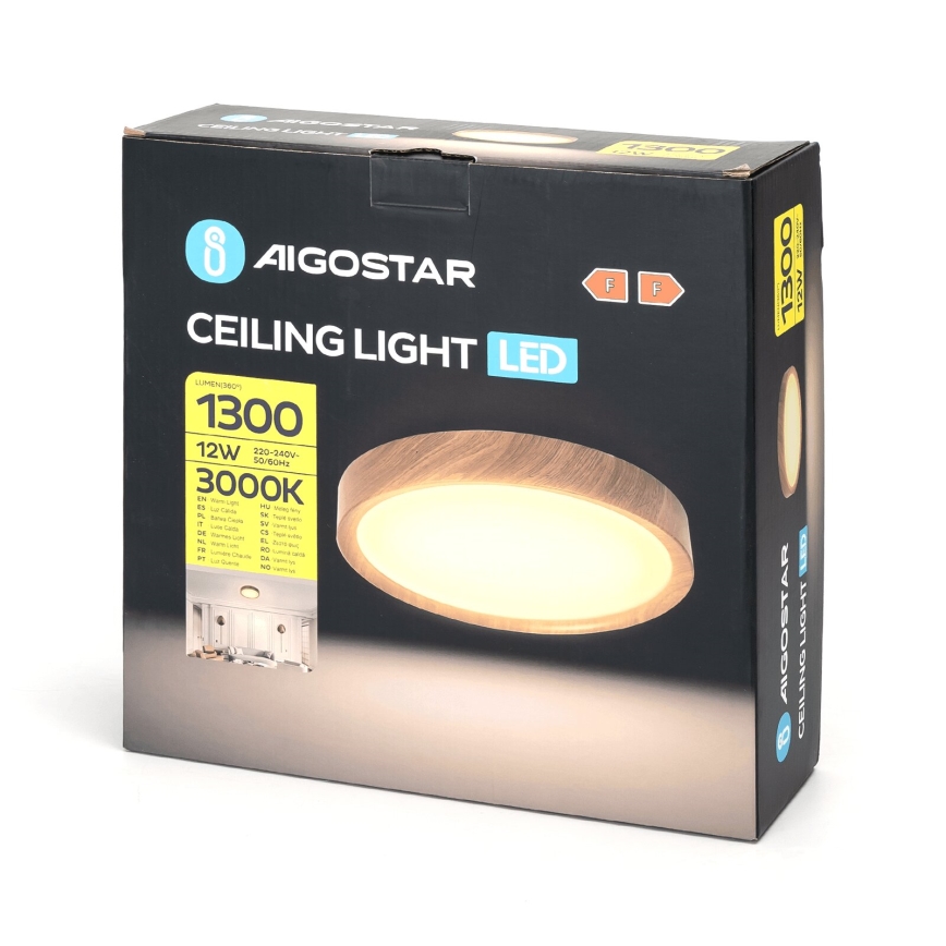 Aigostar - LED Plafon LED/12W/230V 3000K śr. 26,3 cm
