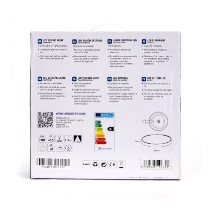 Aigostar - LED Plafon LED/20W/230V 4000K śr. 30 cm biały