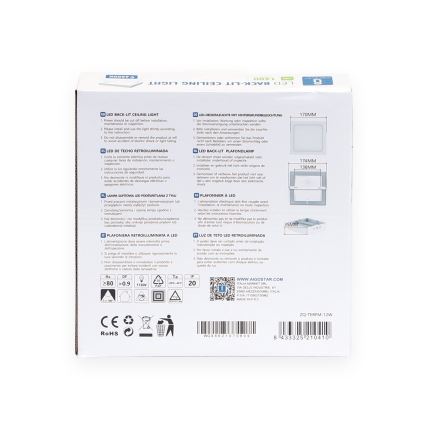 Aigostar - LED Plafon natynkowy LED/12W/230V 17,3x17,3 cm 6500K biały