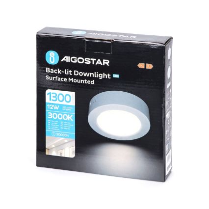 Aigostar - LED Plafon natynkowy LED/12W/230V śr. 17,4 cm 3000K biały