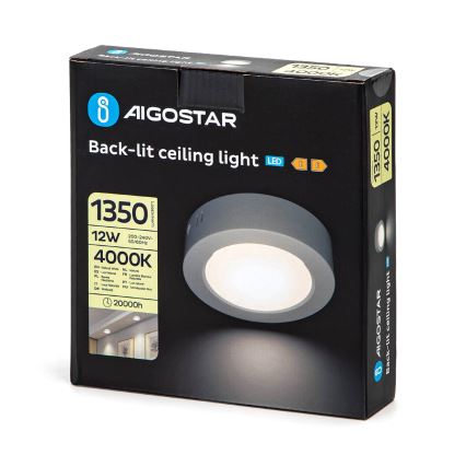 Aigostar - LED Plafon natynkowy LED/12W/230V śr. 17,4 cm 4000K biały