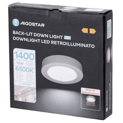 Aigostar - LED Plafon natynkowy LED/12W/230V śr. 17,4 cm 6500K biały
