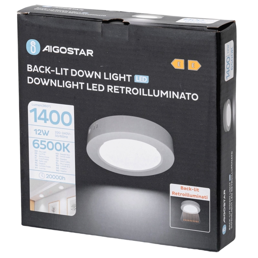 Aigostar - LED Plafon natynkowy LED/12W/230V śr. 17,4 cm 6500K biały