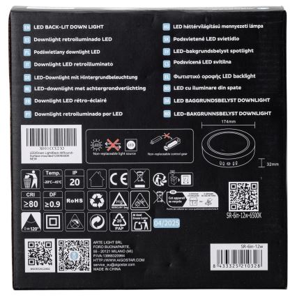 Aigostar - LED Plafon natynkowy LED/12W/230V śr. 17,4 cm 6500K biały