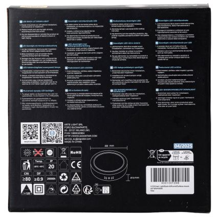 Aigostar - LED Plafon natynkowy LED/18W/230V śr. 22,6 cm 4000K biały