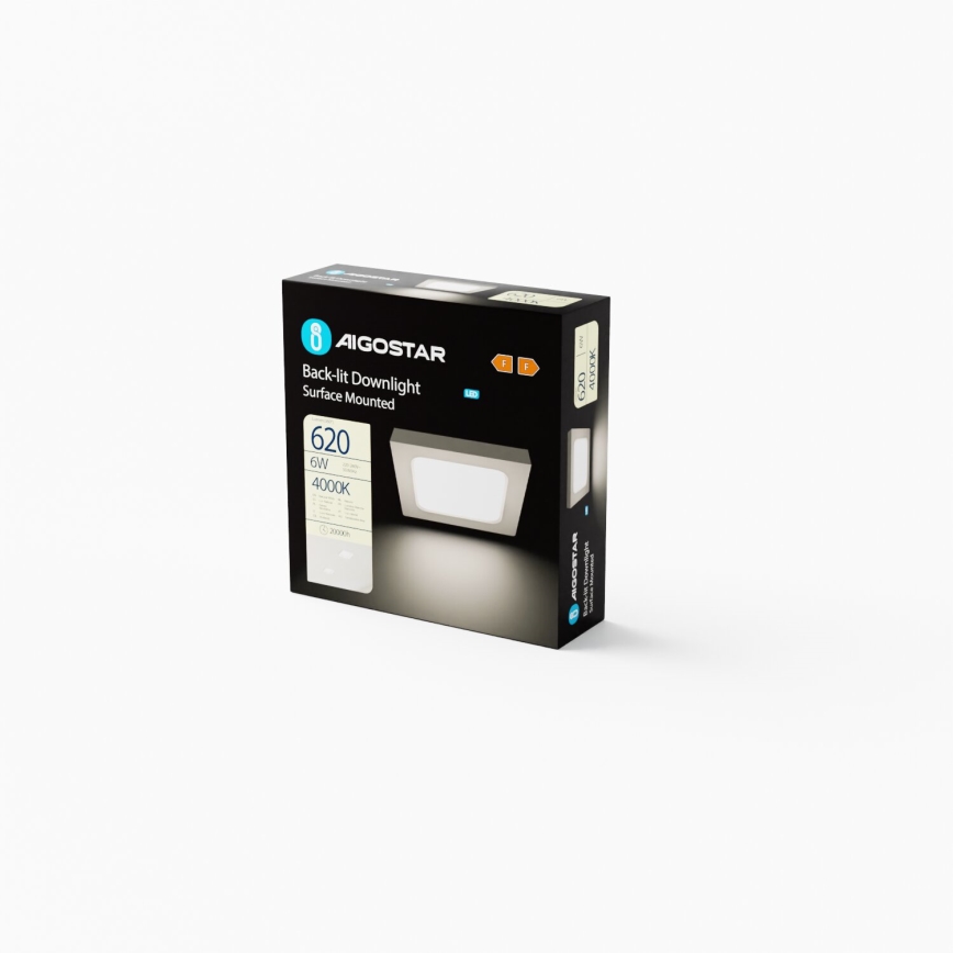 Aigostar - LED Plafon natynkowy LED/6W/230V 12,2x12,2 cm 4000K biały