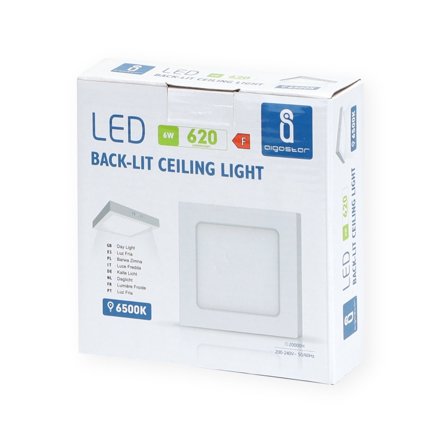 Aigostar - LED Plafon natynkowy LED/6W/230V 12,2x12,2 cm 6500K biały