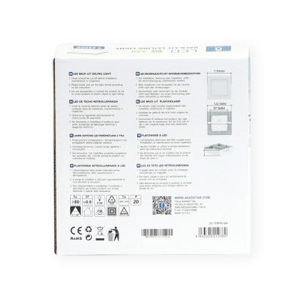 Aigostar - LED Plafon natynkowy LED/6W/230V 12,2x12,2 cm 6500K biały