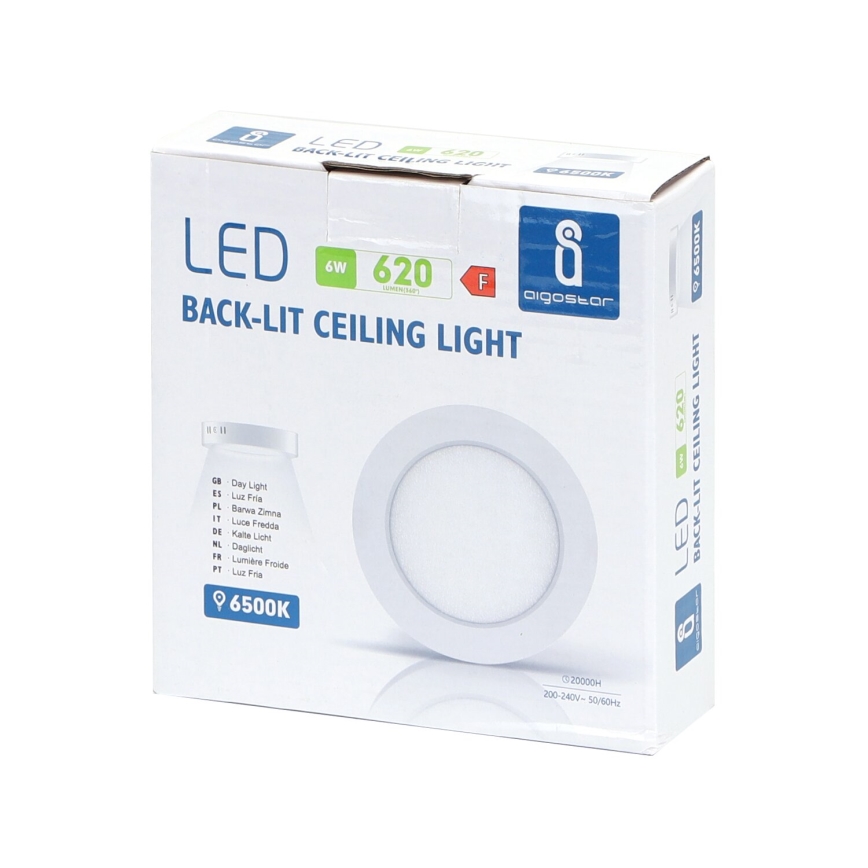 Aigostar - LED Plafon natynkowy LED/6W/230V śr. 12,3 cm 3000K biały