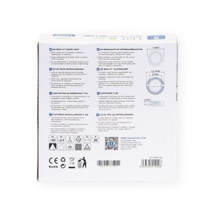 Aigostar - LED Plafon natynkowy LED/6W/230V śr. 12,3 cm 3000K biały