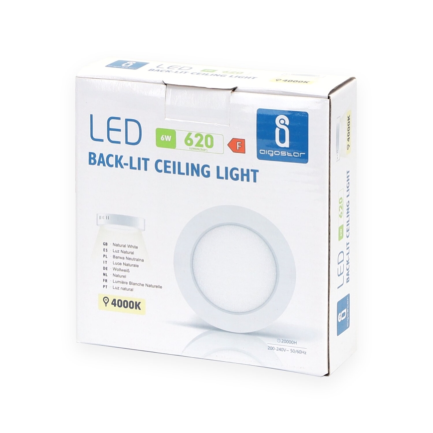 Aigostar - LED Plafon natynkowy LED/6W/230V śr. 12,3 cm 4000K biały