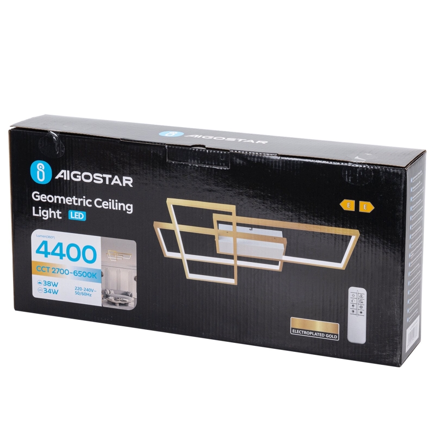 Aigostar - LED Plafon ściemnialny LED/38W/230V 2700-6500K + zdalne sterowanie