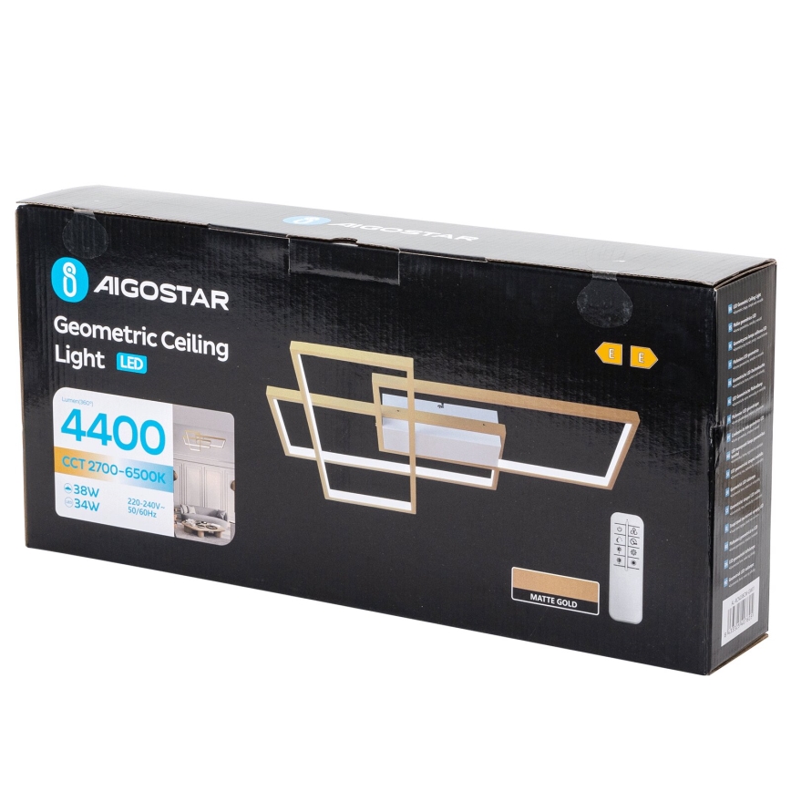 Aigostar - LED Plafon ściemnialny LED/38W/230V 2700-6500K + zdalne sterowanie