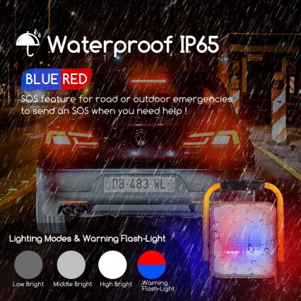 Aigostar - LED regulowany reflektor ładowalny LED/100W/5V 6500K IP65 15000 mAh