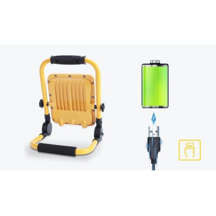 Aigostar - LED regulowany reflektor ładowalny LED/100W/5V 6500K IP65 15000 mAh