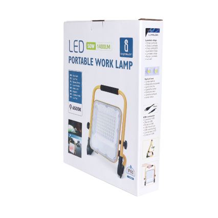 Aigostar - LED regulowany reflektor ładowalny LED/50W/5V 6500K IP65