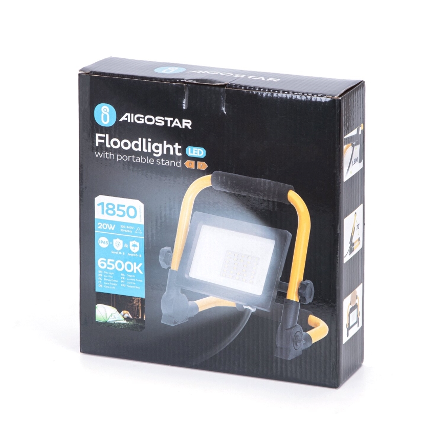 Aigostar - LED Reflektor na stojaku LED/20W/230V 6500K IP65