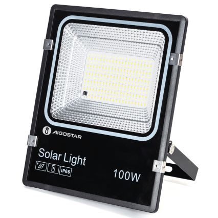 Aigostar - LED reflektor solarny LED/100W/3,2V 2000mAh 3000K/4000K/6500K IP66 + zdalne sterowanie