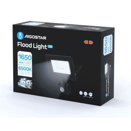 Aigostar - LED Reflektor z czujnikiem LED/20W/230V 6500K IP65