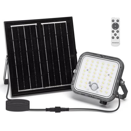 Aigostar - LED regulowany reflektor solarny z czujnikiem LED/80W/3,4V 6500K IP66 4000 mAh + pilot zdalnego sterowania