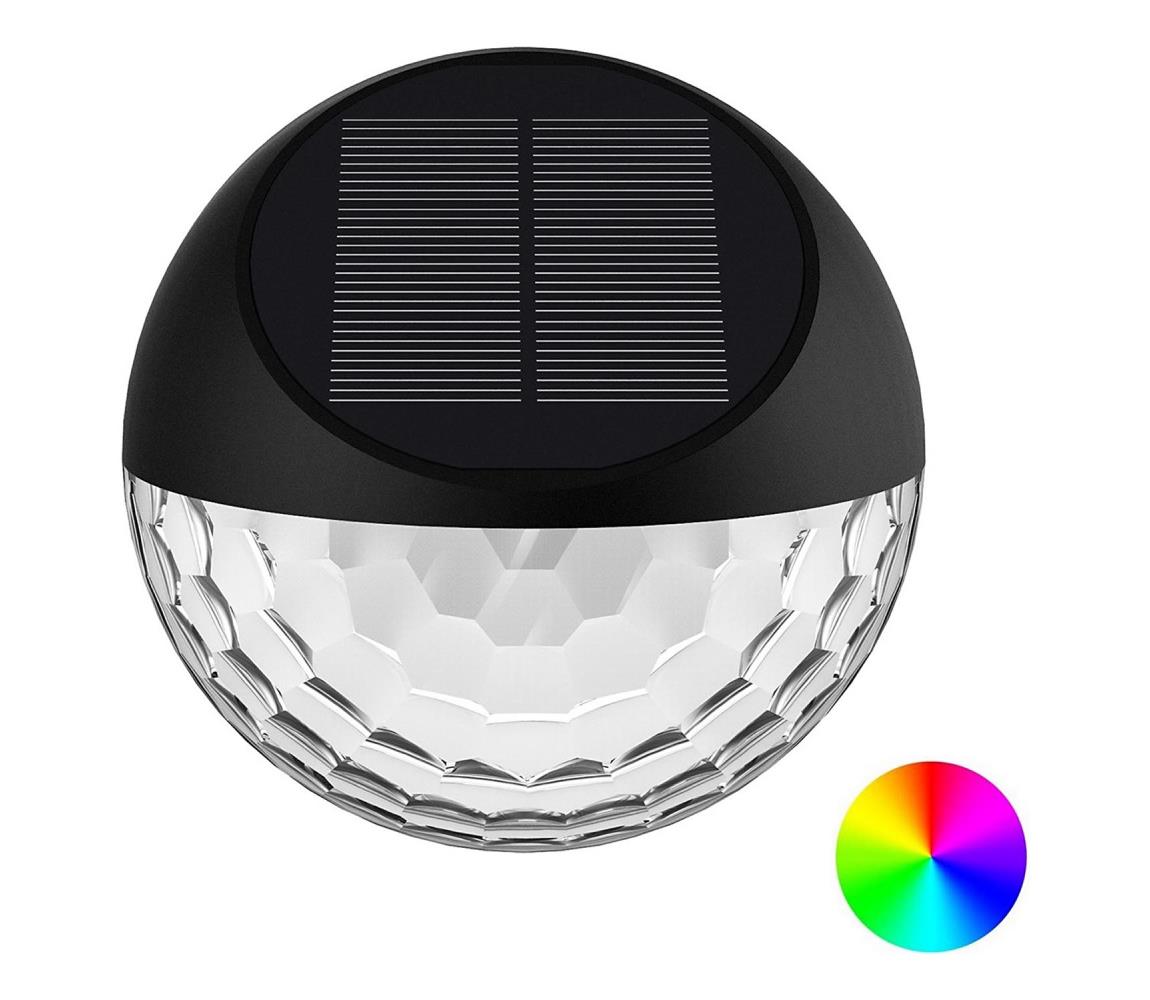 - LED RGB Kinkiet solarny LED/2W/1,2V czarny IP44