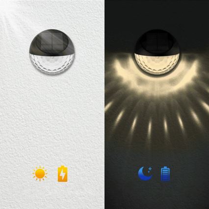 Aigostar - LED RGB Kinkiet solarny LED/2W/1,2V 300 mAh czarny IP44