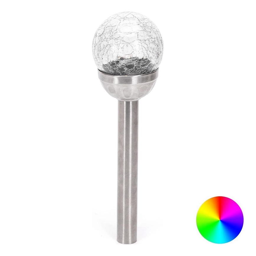 Aigostar - LED RGB Lampa solarna LED/0,006W/1,2V 37,8cm 100 mAh matowy chrom IP44