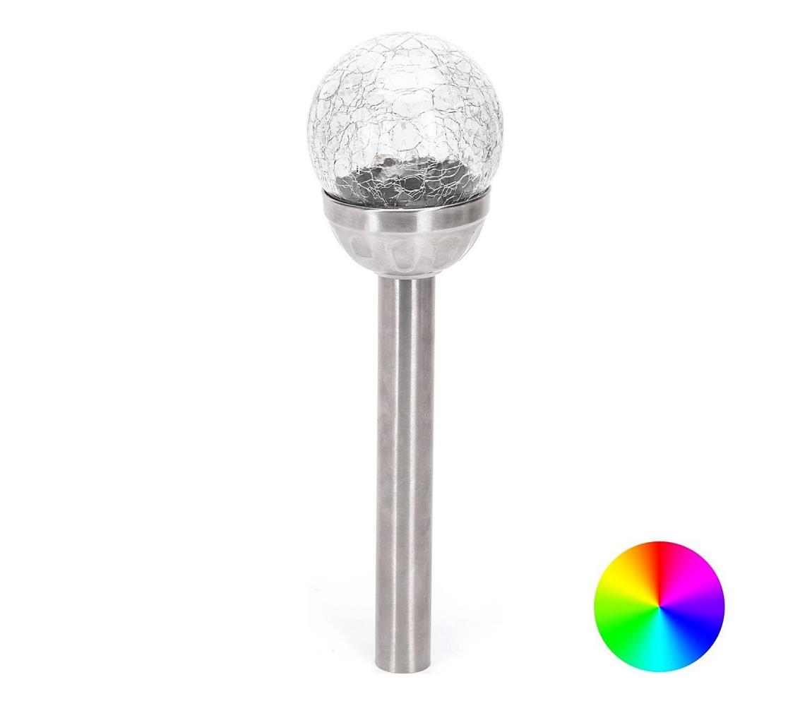 - LED RGB Lampa solarna LED/0,006W/1,2V 37,8cm chrom IP44