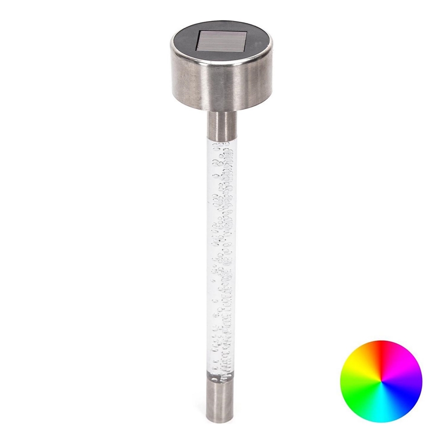 Aigostar - LED RGB Lampa solarna LED/0,006W/1,2V 40 mAh 36,7cm matowy chrom IP44