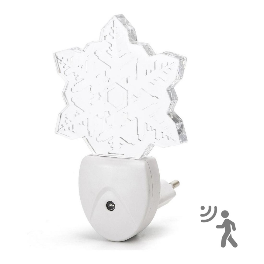 Aigostar - LED RGB Lampka nocna z czujnikiem zmierzchu LED/0,5W/230V płatek śniegu