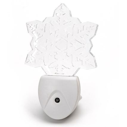 Aigostar - LED RGB Lampka nocna z czujnikiem zmierzchu LED/0,5W/230V płatek śniegu