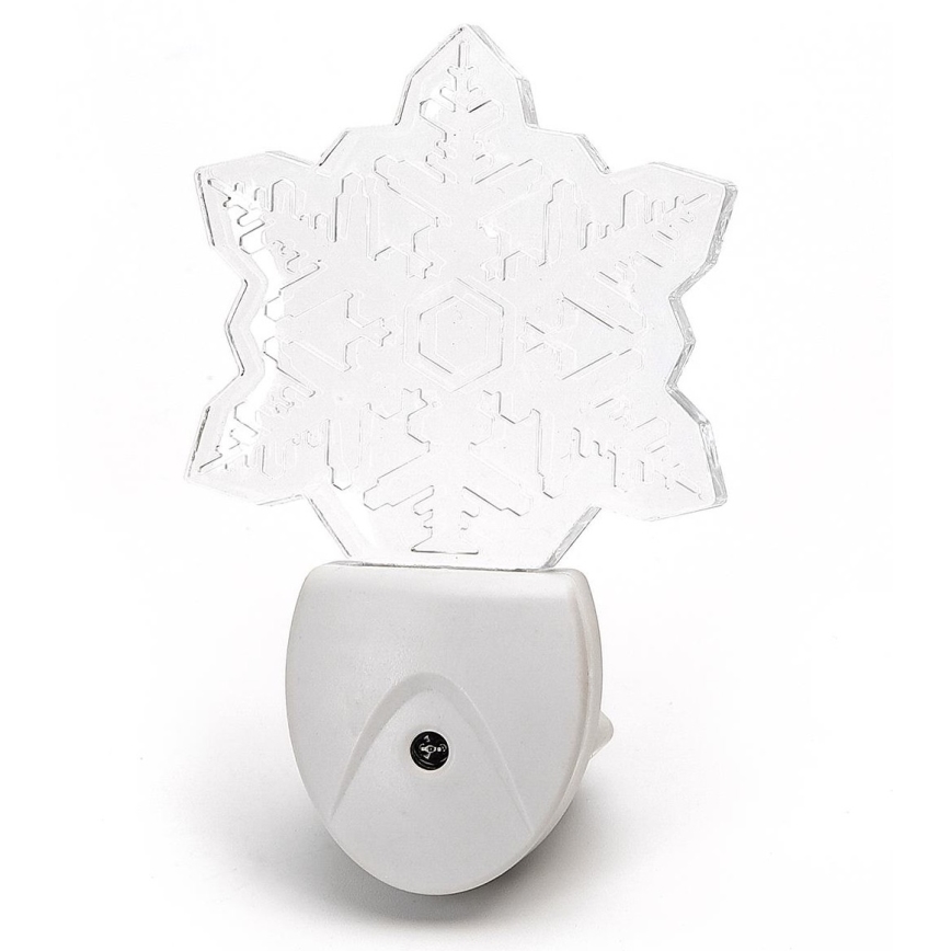 Aigostar - LED RGB Lampka nocna z czujnikiem zmierzchu LED/0,5W/230V płatek śniegu