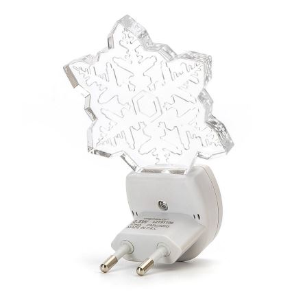 Aigostar - LED RGB Lampka nocna z czujnikiem zmierzchu LED/0,5W/230V płatek śniegu
