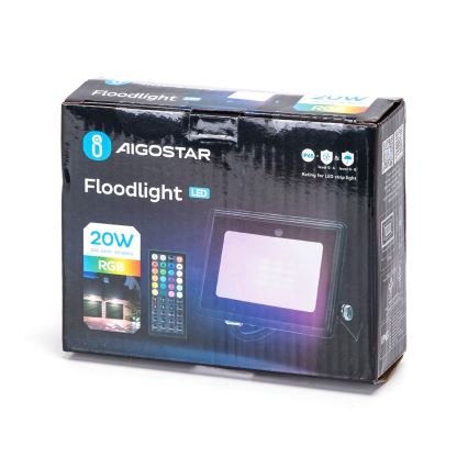 Aigostar - LED RGB Reflektor LED/20W/230V IP65 + pilot zdalnego sterowania