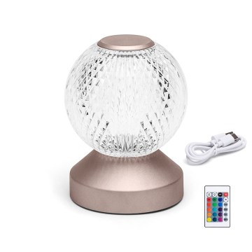 Aigostar - LED RGB regulowana jasność ładowalna lampa biurkowa LED/1W/5V 1800mAh 13,5 cm + pilot zdalnego sterowania