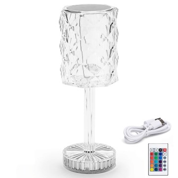 Aigostar - LED RGB Regulowana jasność ładowalna lampa biurkowa LED/1W/5V 1800mAh 26 cm + pilot zdalnego sterowania