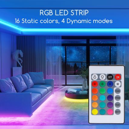 Aigostar - LED RGB Ściemnialna taśma 3m LED/24W/12/230V IP65 + pilot