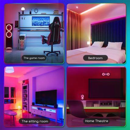 Aigostar - ściemnialna taśma LED RGB 5m LED/24W/12/230V IP65 + pilot zdalnego sterowania